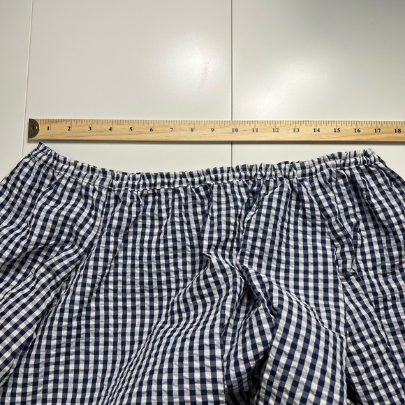 Sanctuary Claire Seersucker Tie Front Off The Shoulder Top Blue & White Large - Picture 6 of 11